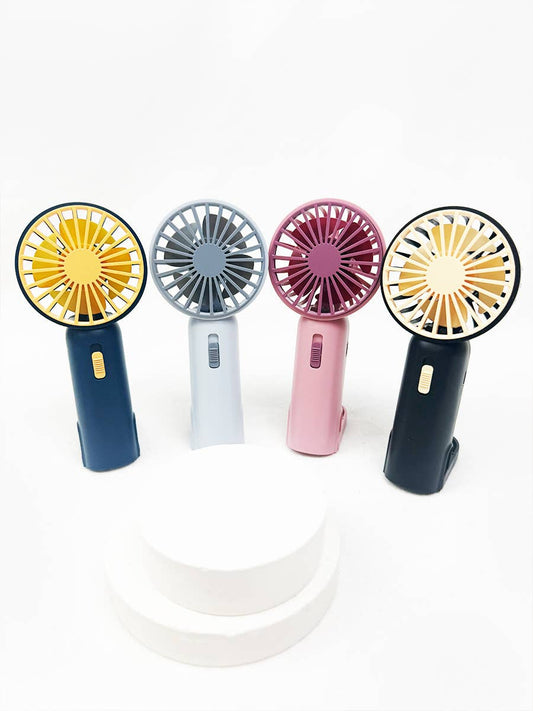 Portable Hand Fan With Pull-Out Stand, USB Rechargeable