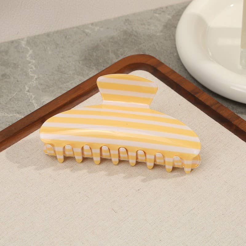 Hair Claw Clip Jumbo Stripe Plaid Oval Modest Gift For Her Accessory