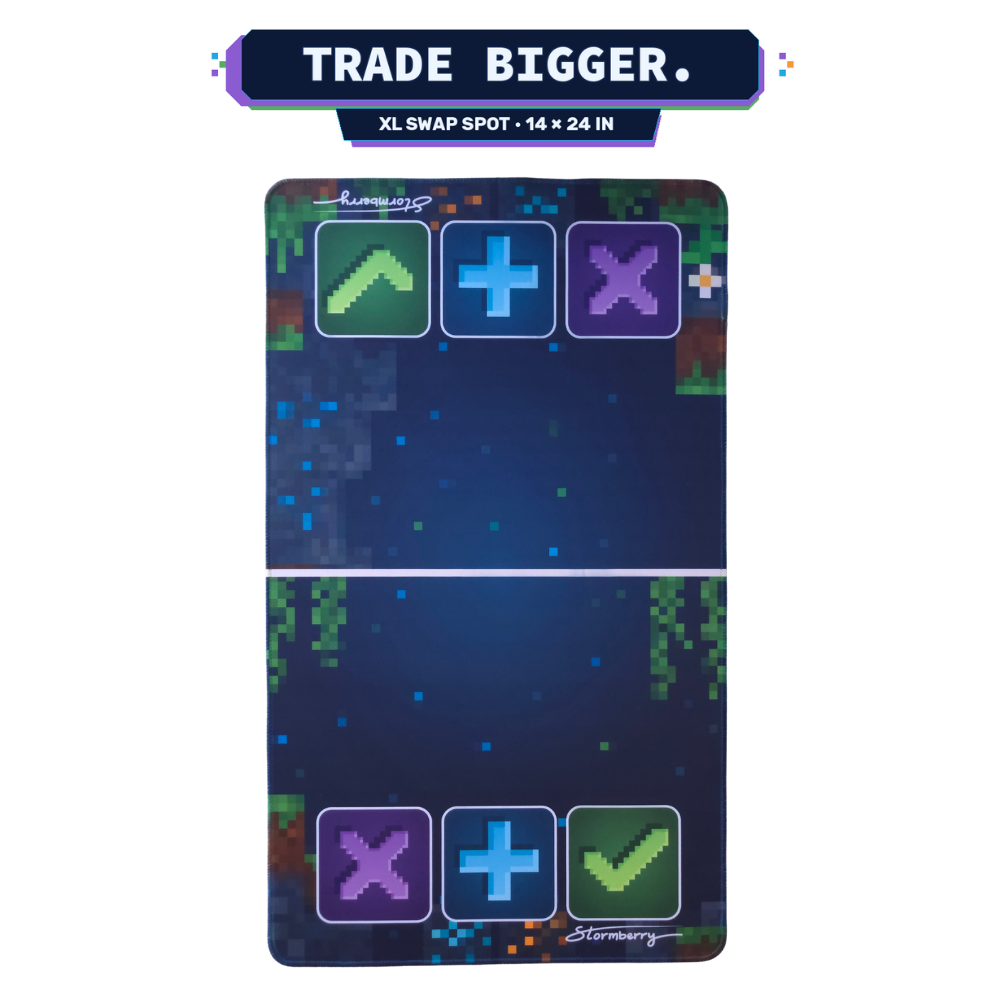 Squishy Trading Mat Swap Spots Extra Large 14x24 Pixel Block Style