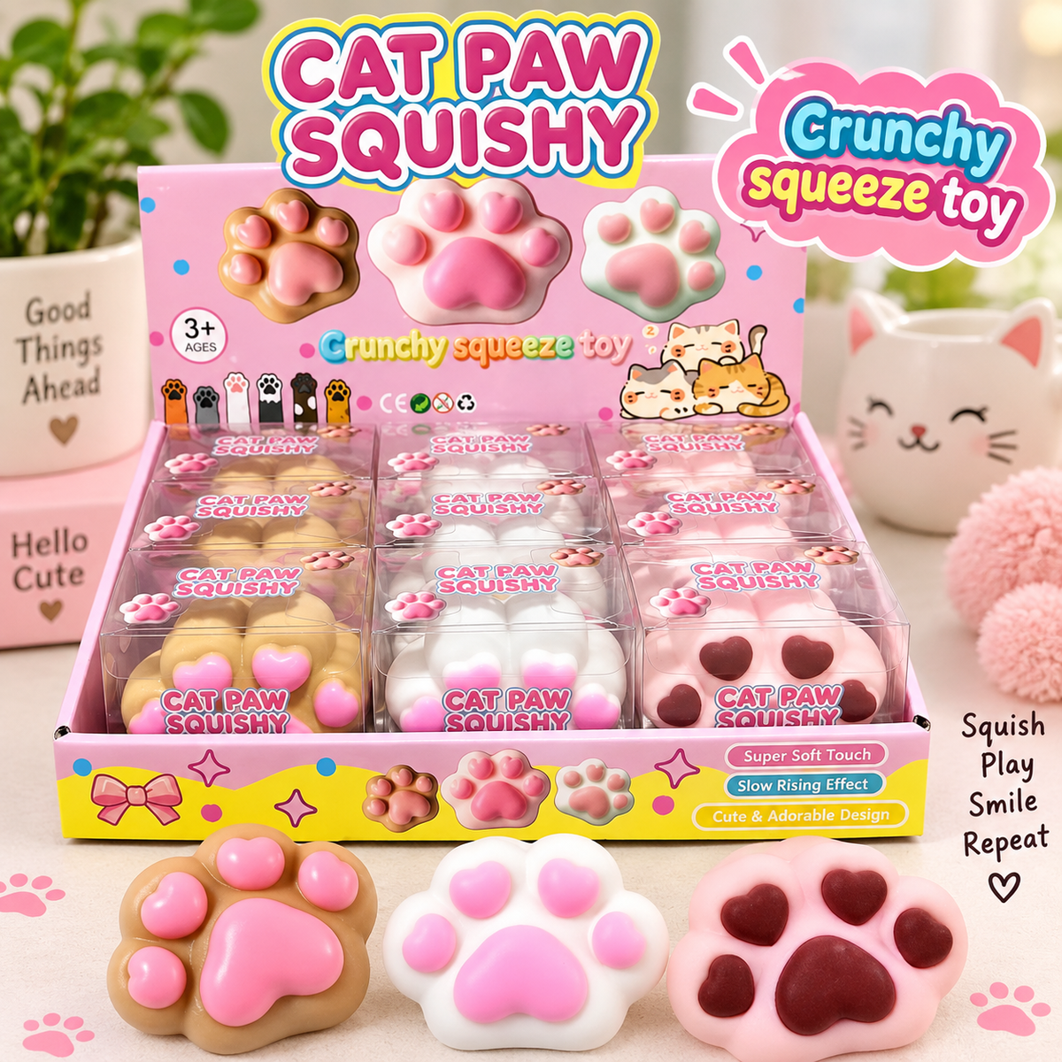 Cat Paw Squishy (Crunchy Squeeze Toy) — 3 Adorable Styles - The Sensory