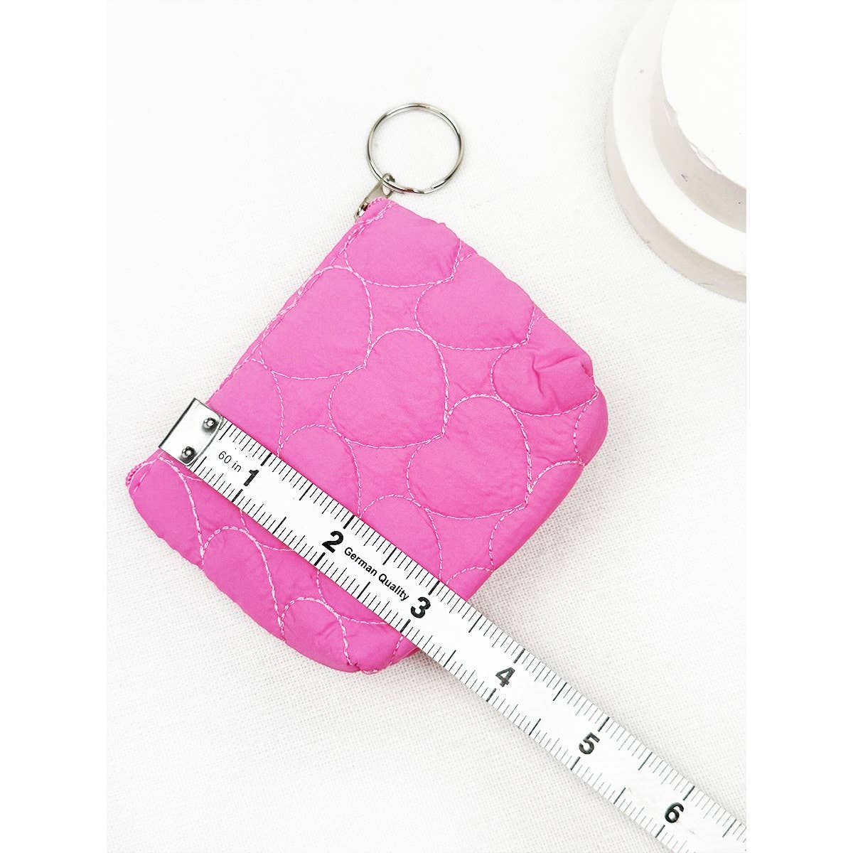 Coin Purse With Key Ring Heart Embossed Detail Mini Size Assorted Colors