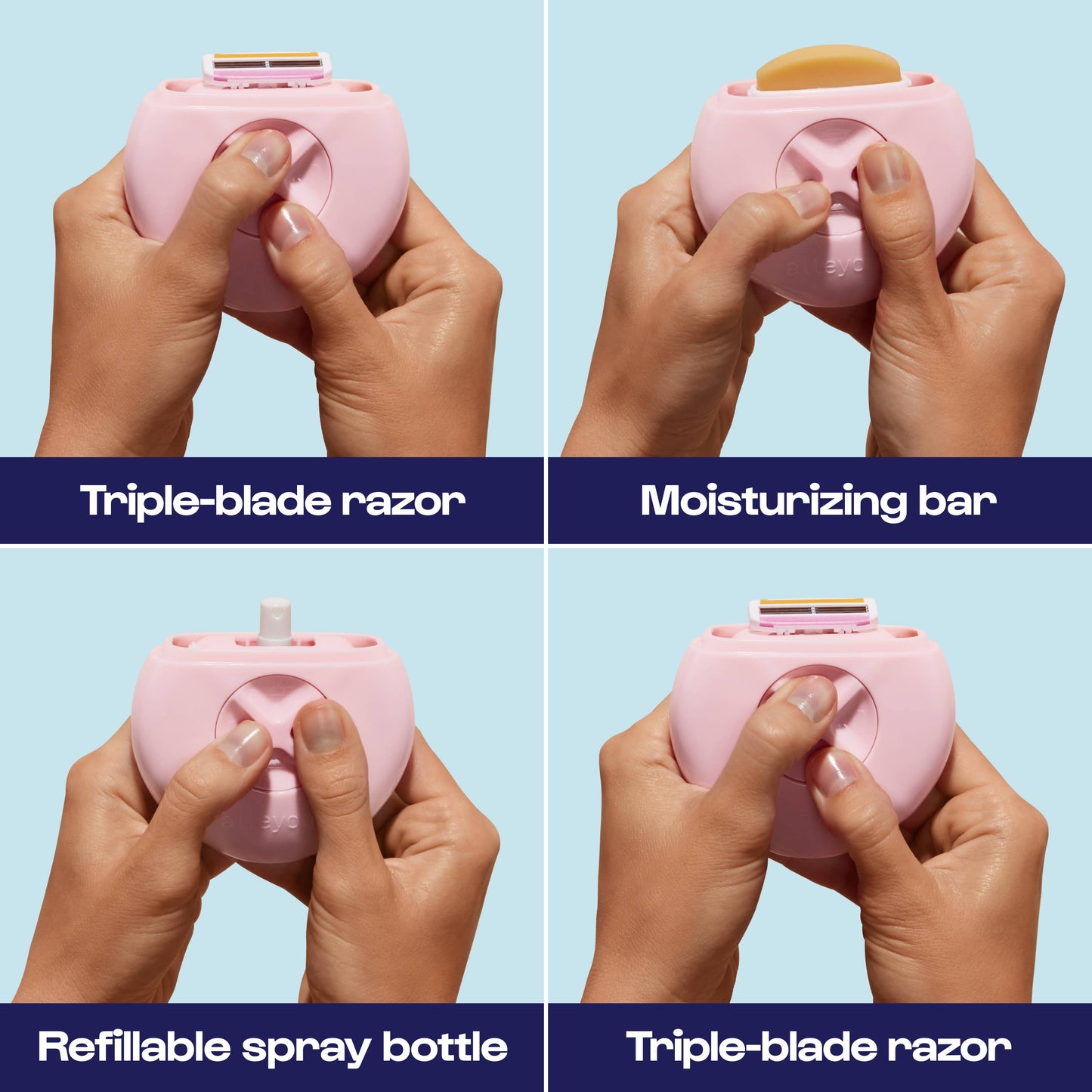 Razor Portable All In One On The Go Pink Travel Accessory For Gentle Care