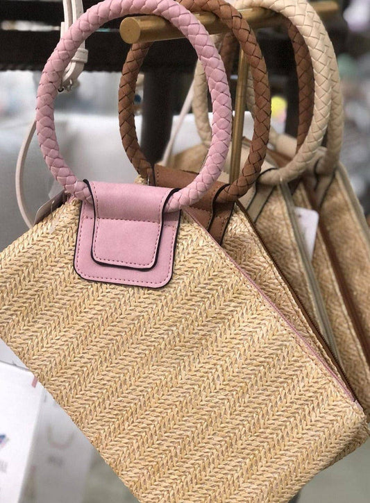 Wristlet Clutch Natural Straw With Tassel