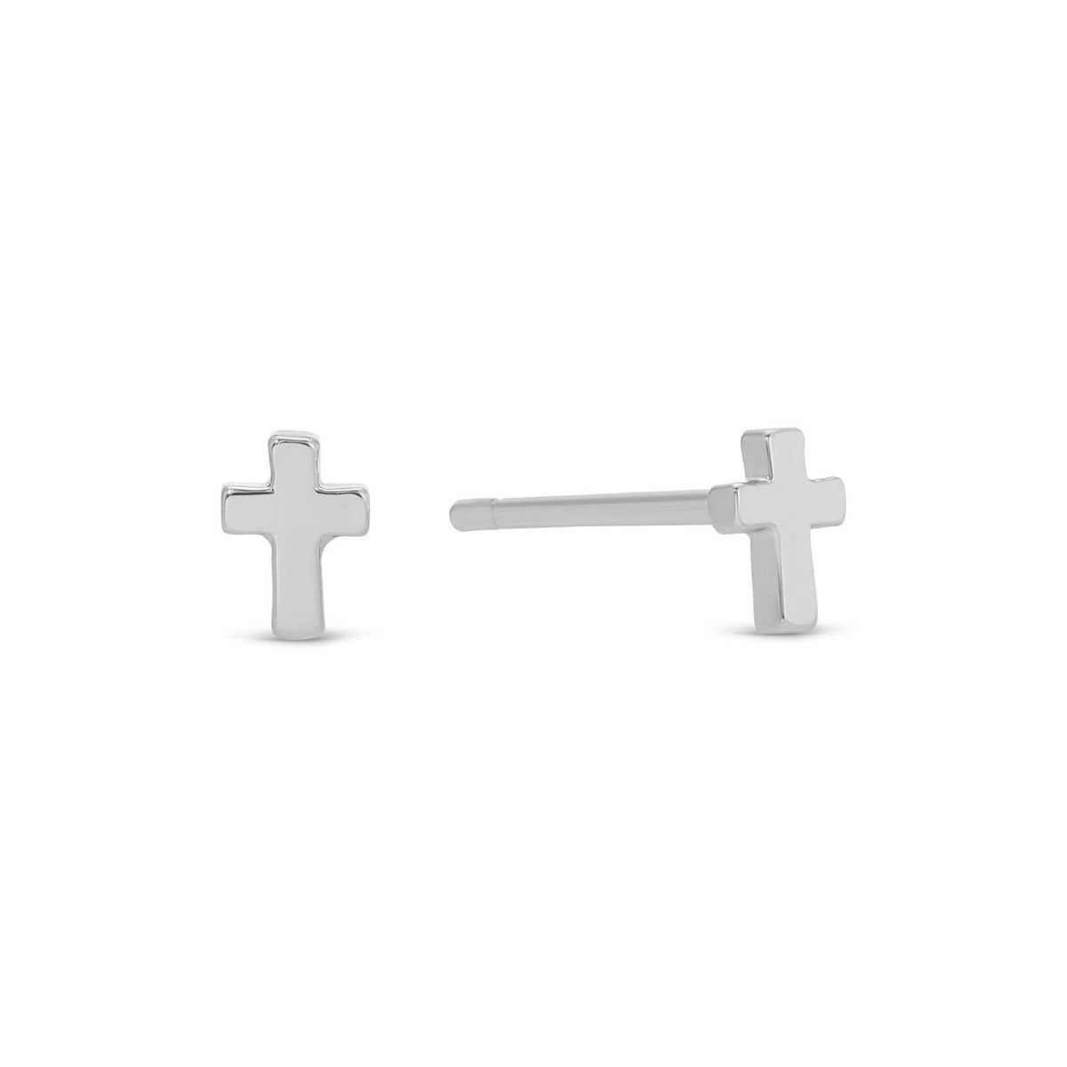 Minimalist Cross Studs On Velvet Tag - The Sensory