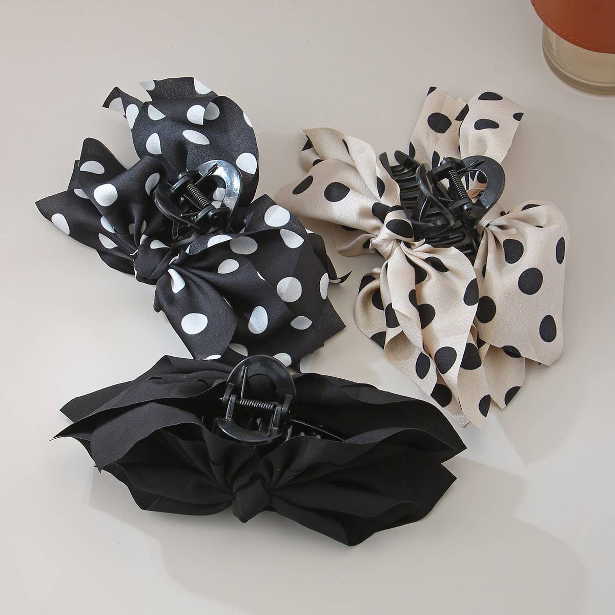 Hair Claw Clips Polka Dot Boho Vintage Modest Updo Accessory Gifts For Her