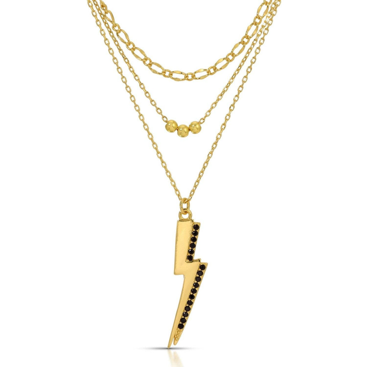 Layered Lightning Strike Necklace - The Sensory