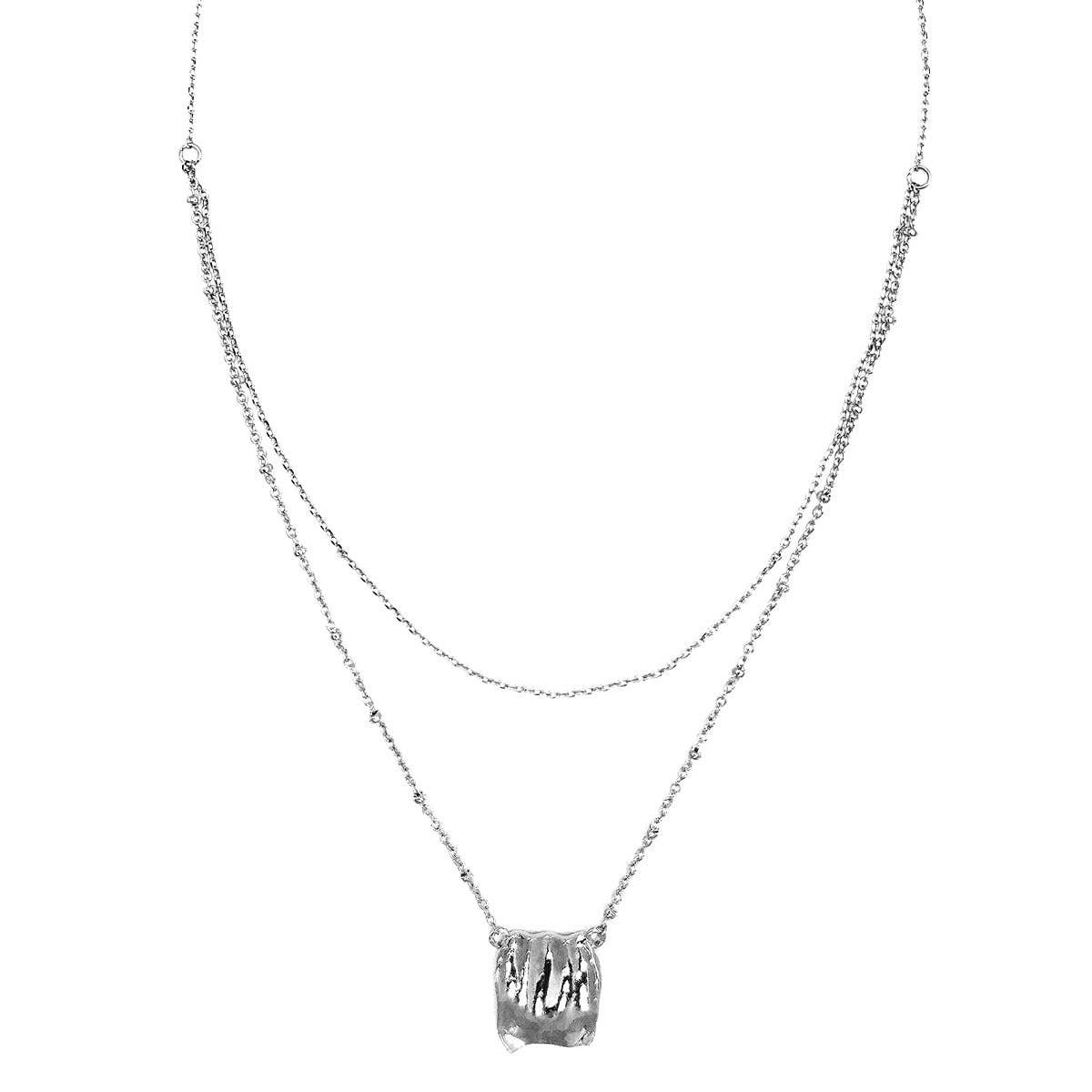 Contemporary Square Pendant With Chain Layer - The Sensory