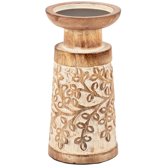 Tree Candle Holder Distressed Rustic Wooden Decor From Our Home Collection