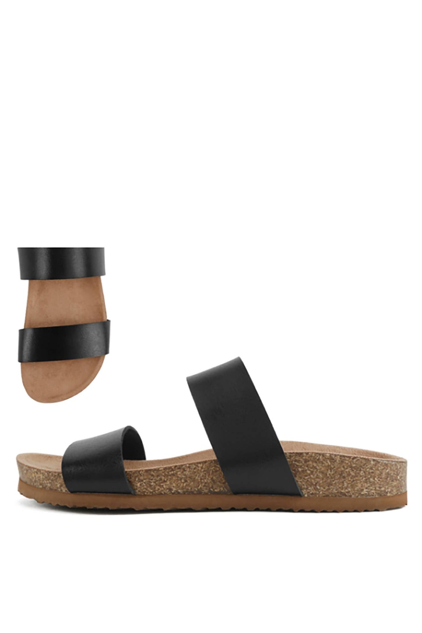 Sandals With Cork Footbed Double Strap For All Day Comfort And Modest Style