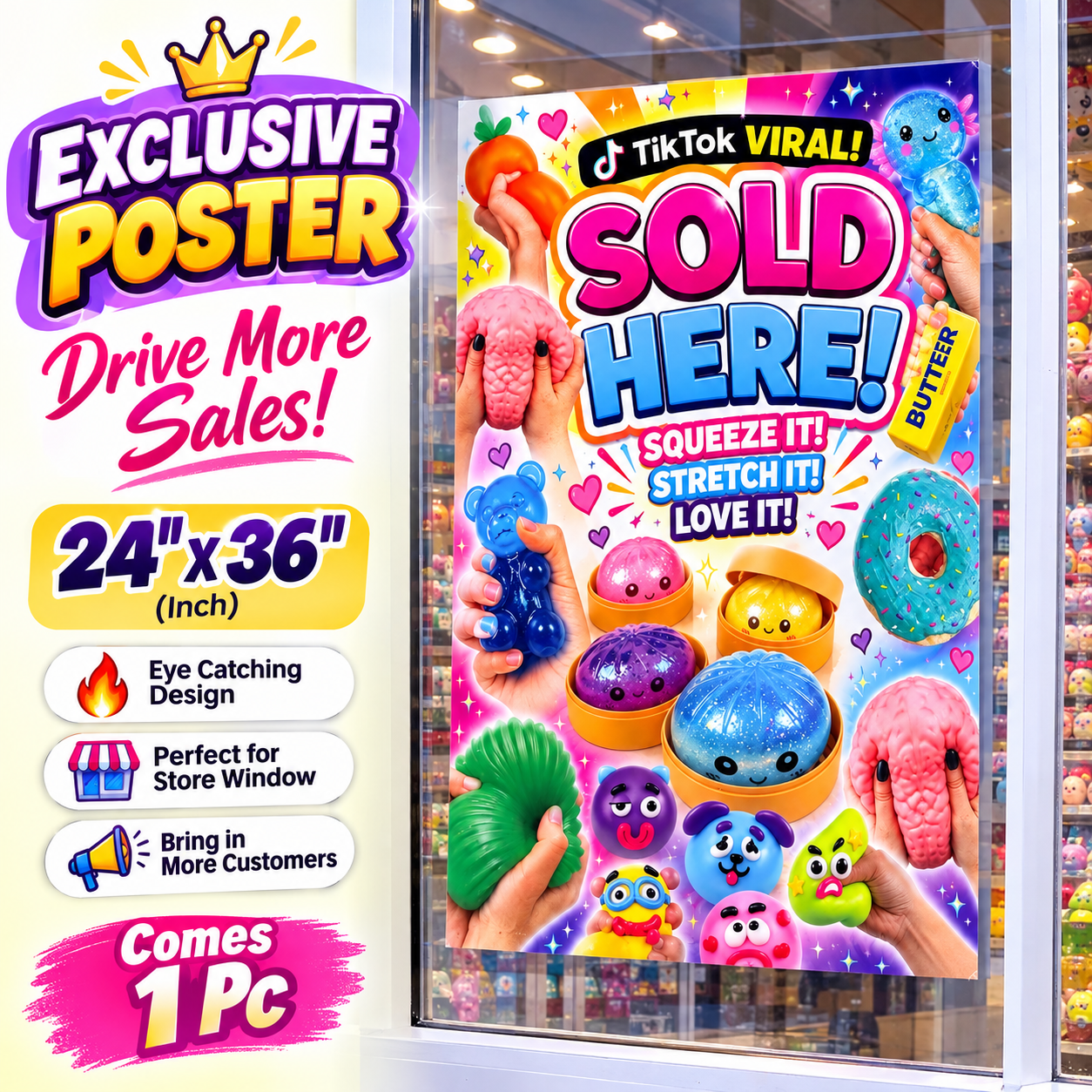 Squishy Viral Poster (24” × 36”) — Drive More Walk-In Sales