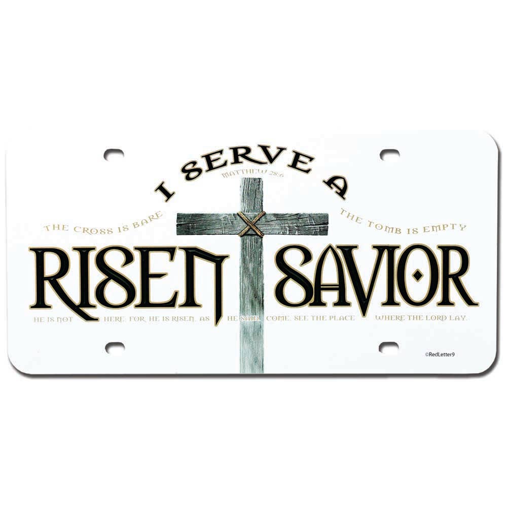 License Plate With Risen Savior Cross Faith Based Gift For Her Modest Christian Gift