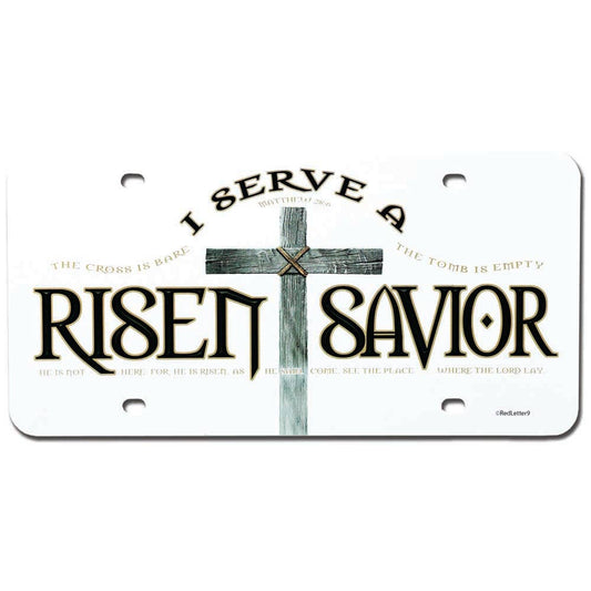 License Plate With Risen Savior Cross Faith Based Gift For Her Modest Christian Gift