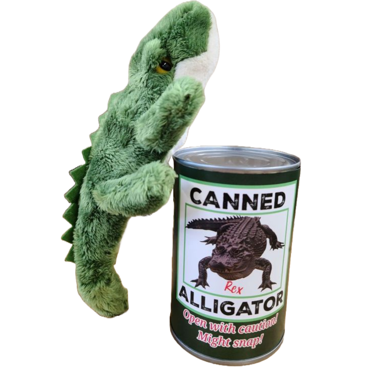 Alligator In A Can Pop Top | Plushy With Keepsake Can