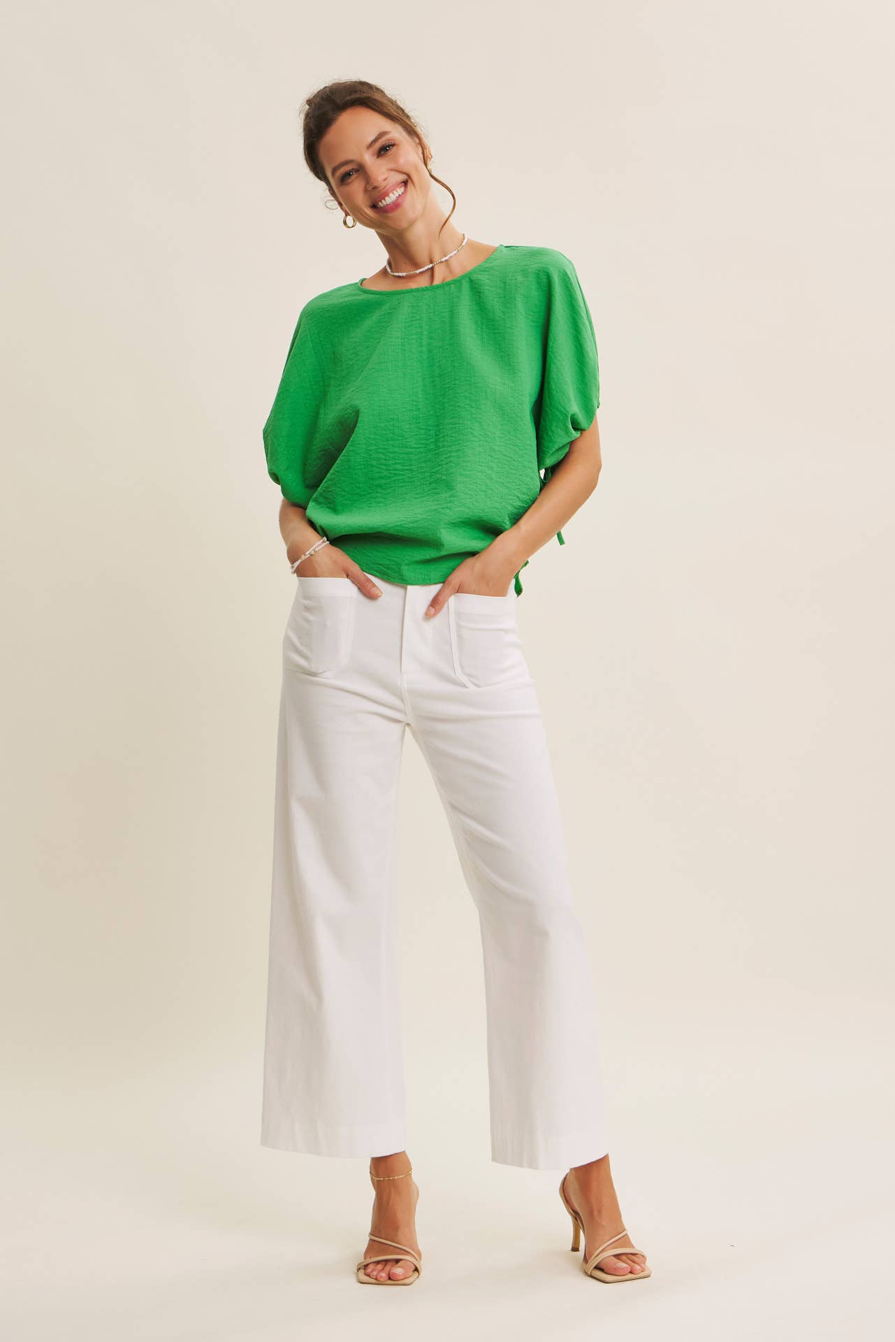 Ankle Pants Modest Seasonless Stretchy Cotton Linen With Pockets Women’s