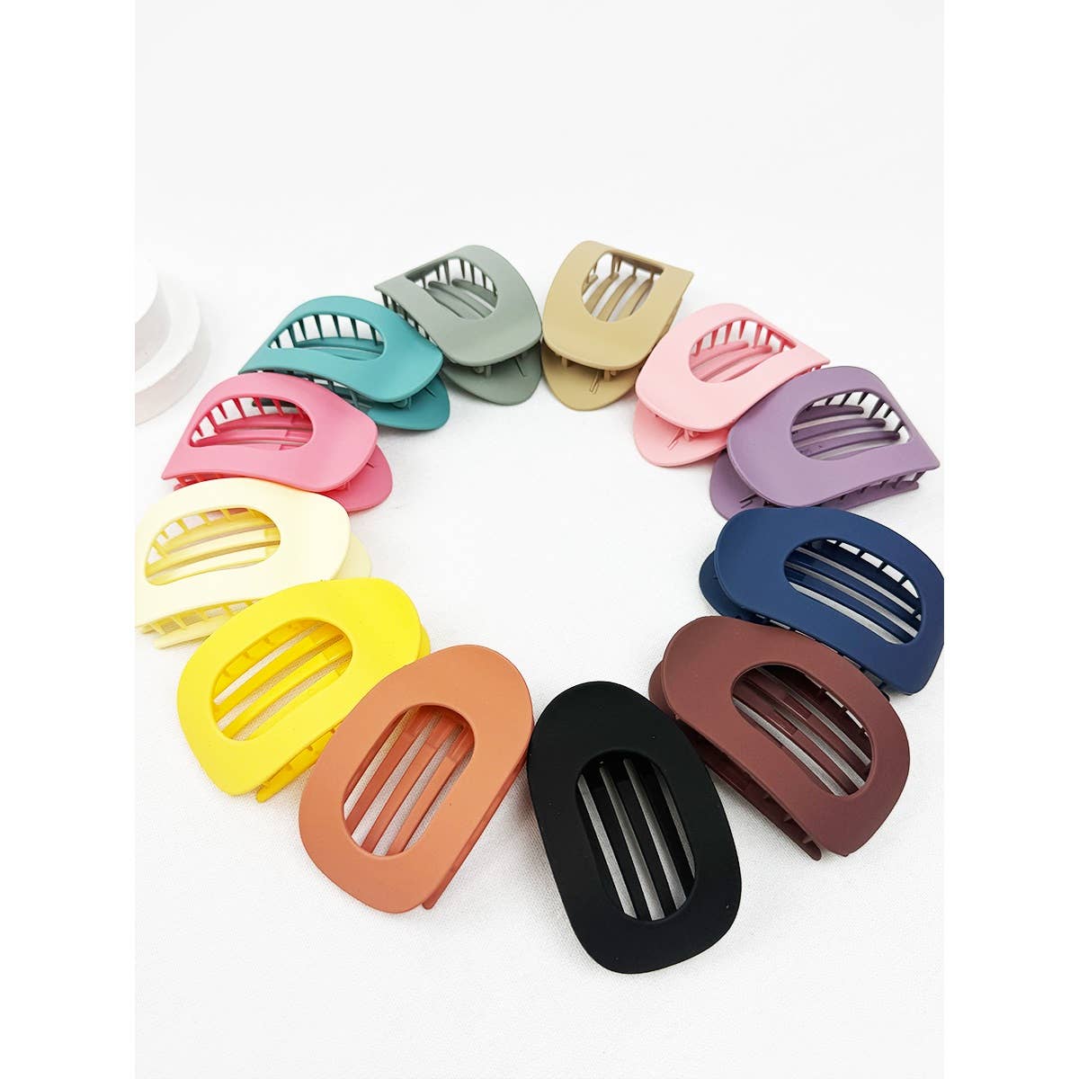 Hair Claw Oval Shape Flat Assorted Colors For Modest Fashion