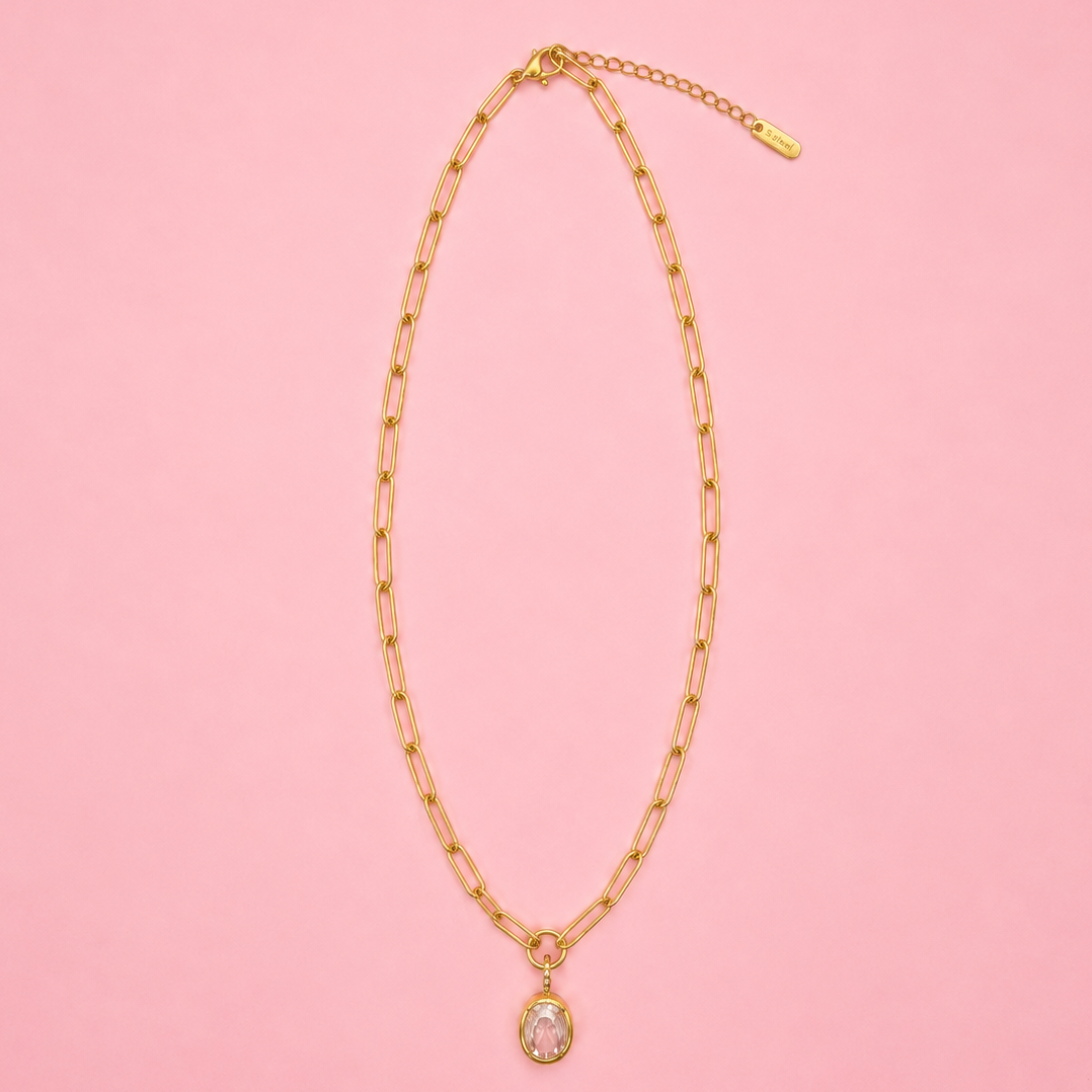 18K STAINLESS STEEL TARNISH FREE SQUARE NECKLACE | 40NK9675