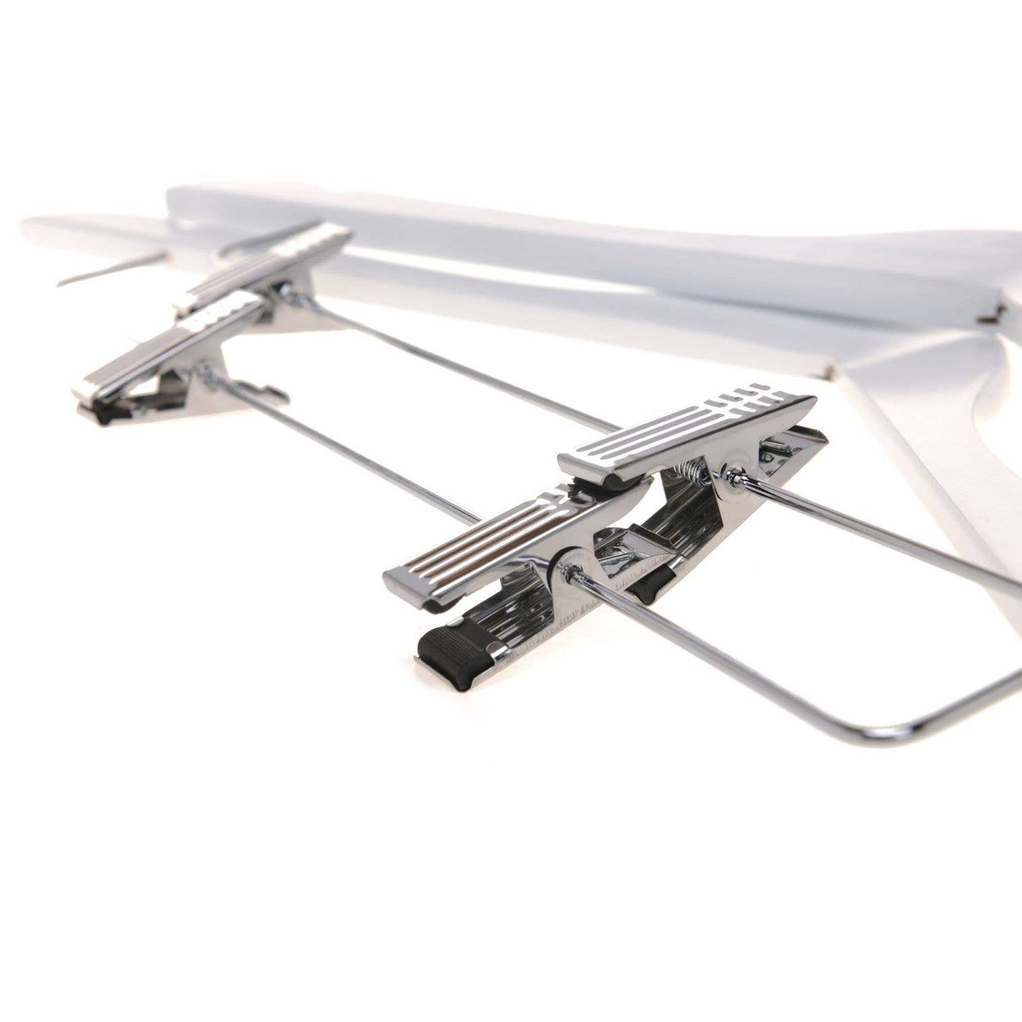 W042 - Wooden Skirt Hanger Semi Curved, 17 inch, White - 80