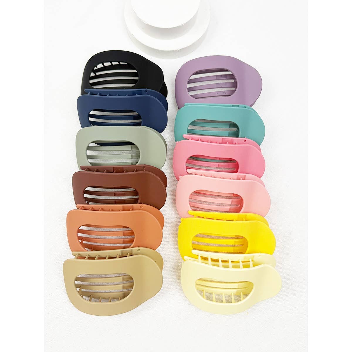 Hair Claw Oval Shape Flat Assorted Colors For Modest Fashion