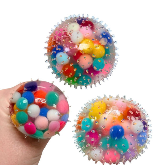 Globbie Spikey Squeeze Ball pom-pom filled stress ball
