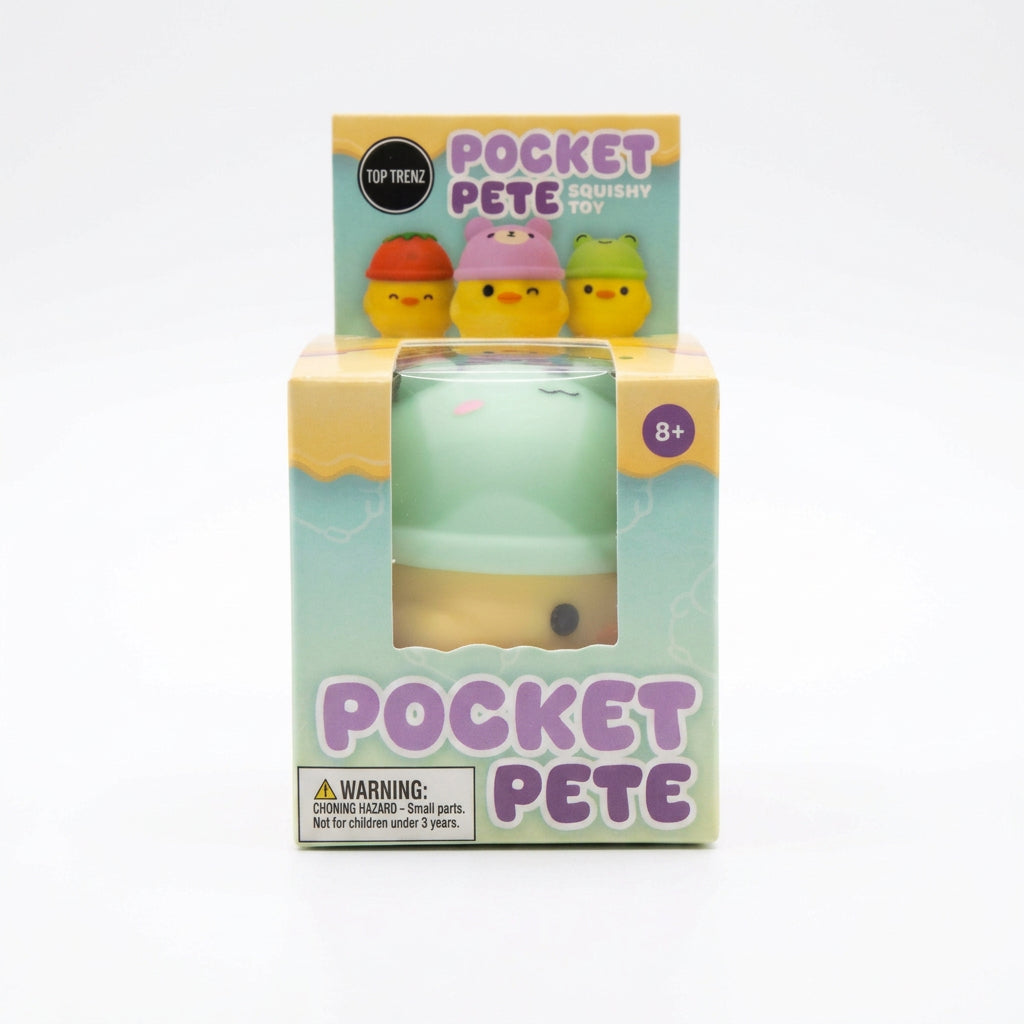 Pocket Pete Squishy – Yellow Duck with Green Hat - The Sensory
