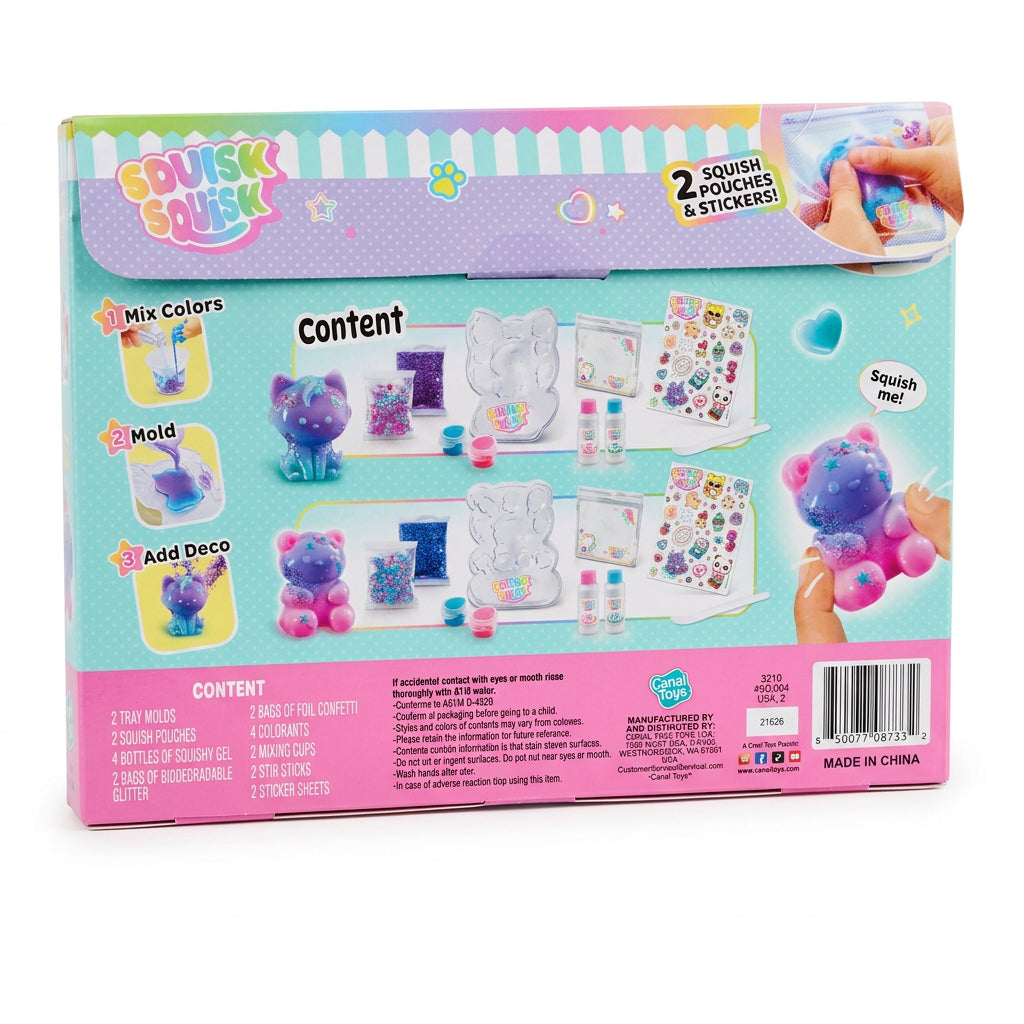 Squish Squish Squishy DIY Kit box back showing contents