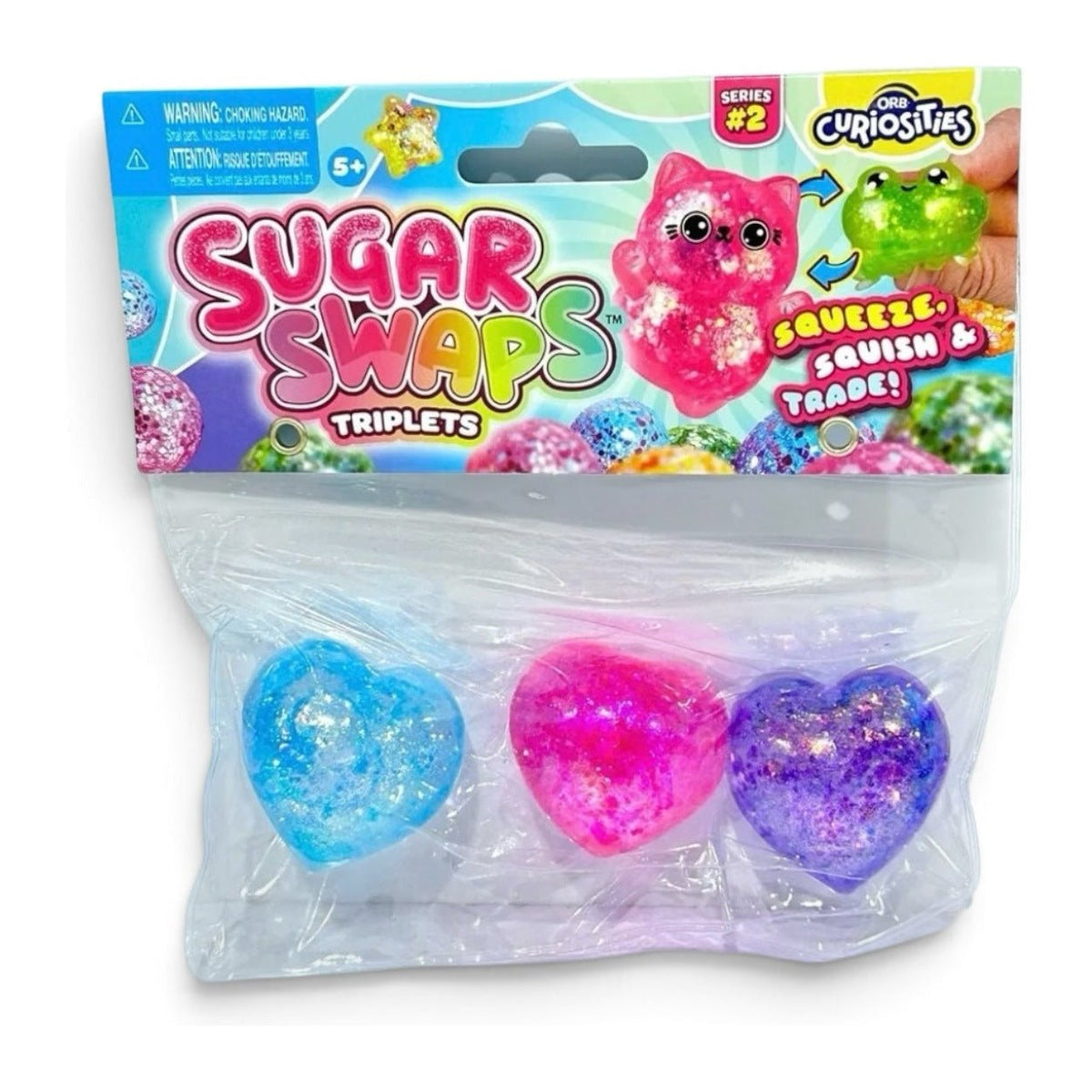 ORB Curiosities™ Sugar Swaps™ Triplets Hearts Squishy Set - The Sensory