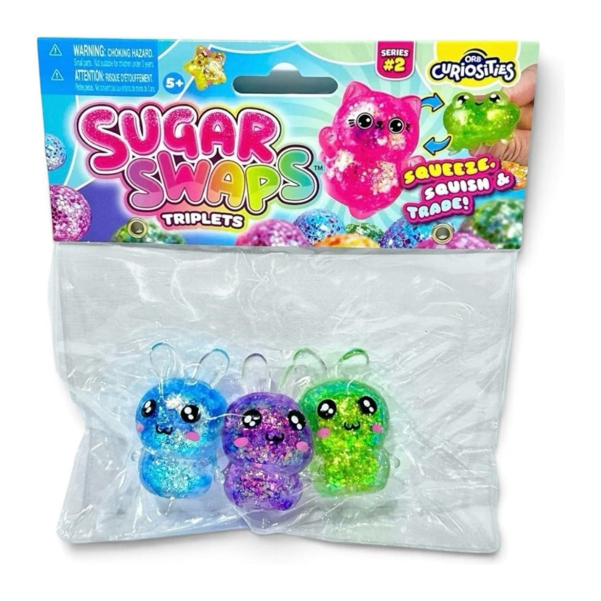 ORB Curiosities™ Sugar Swaps™ Triplets Bunnies Squishy Set - The Sensory